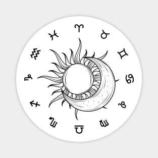 Zodiac Symbols Round Magnet